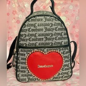 Juicy Couture Love Never Dies Mini Backpack Red Beige Black NEW